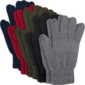 10 Pairs Adults Magic Winter Gloves, Warm Stretchy Knit Gloves