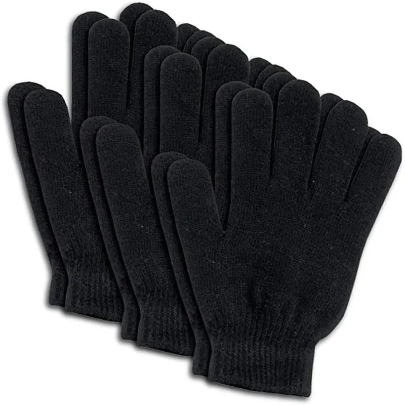 10 Pairs Adults Magic Winter Gloves, Warm Stretchy Knit Gloves