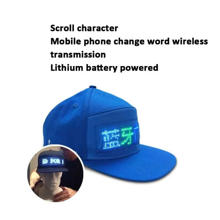 Bluetooth LED Advertising Cap Supports Scrolling Characters/Mobile Phone Word Change/Multi-Language，Random Color Delivery