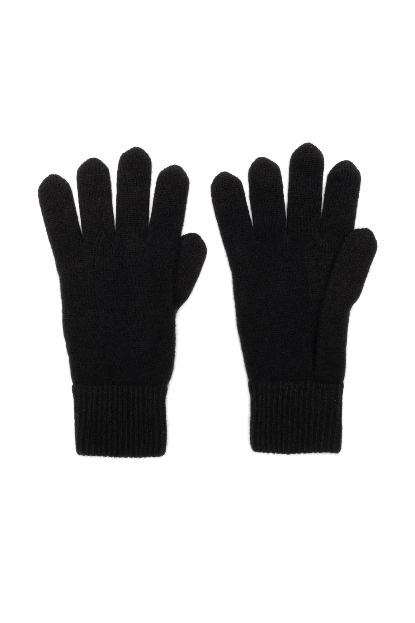 Cashmere Beanie Glove Set, Black