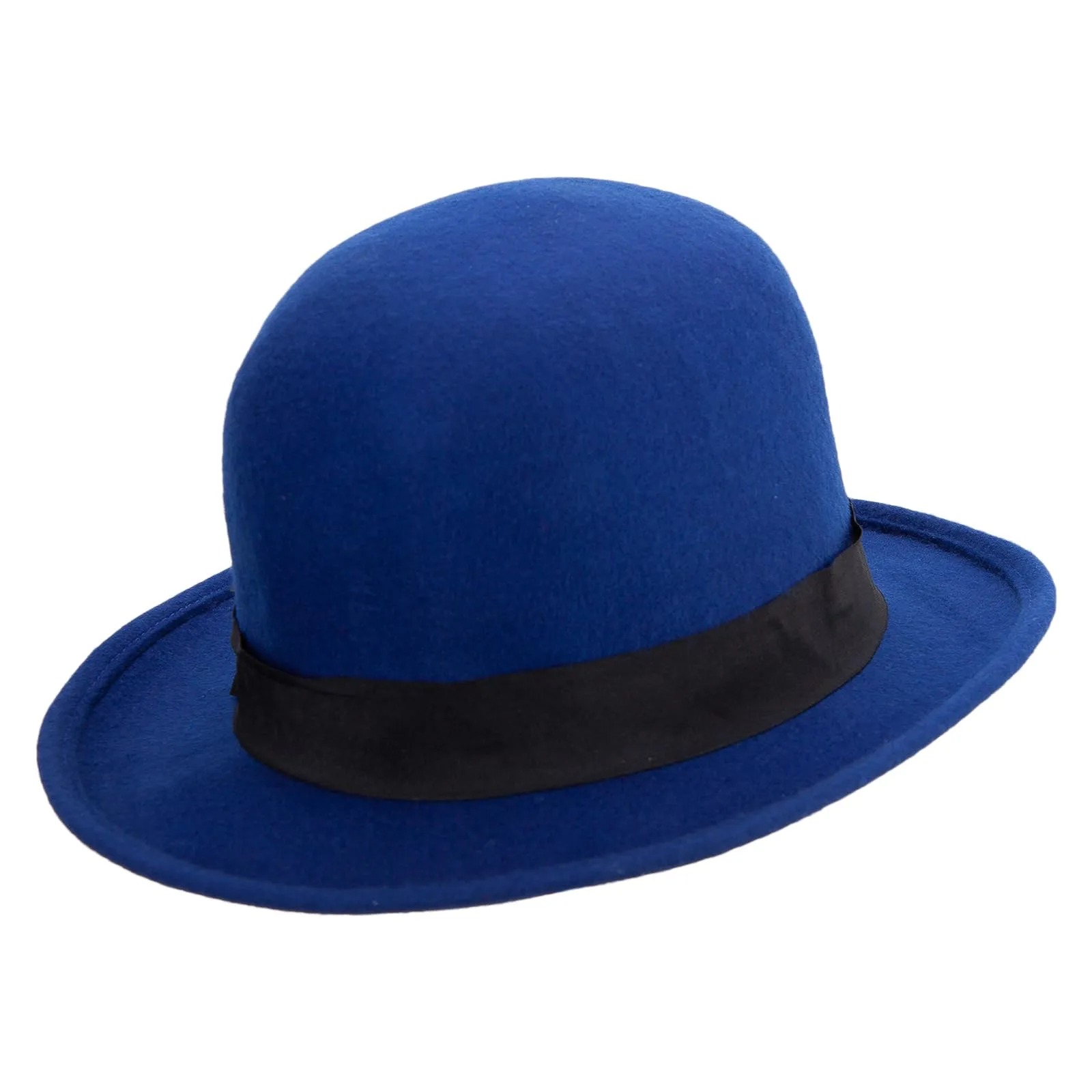 Classic Women's Bowler Wool Felt Hat in Blue