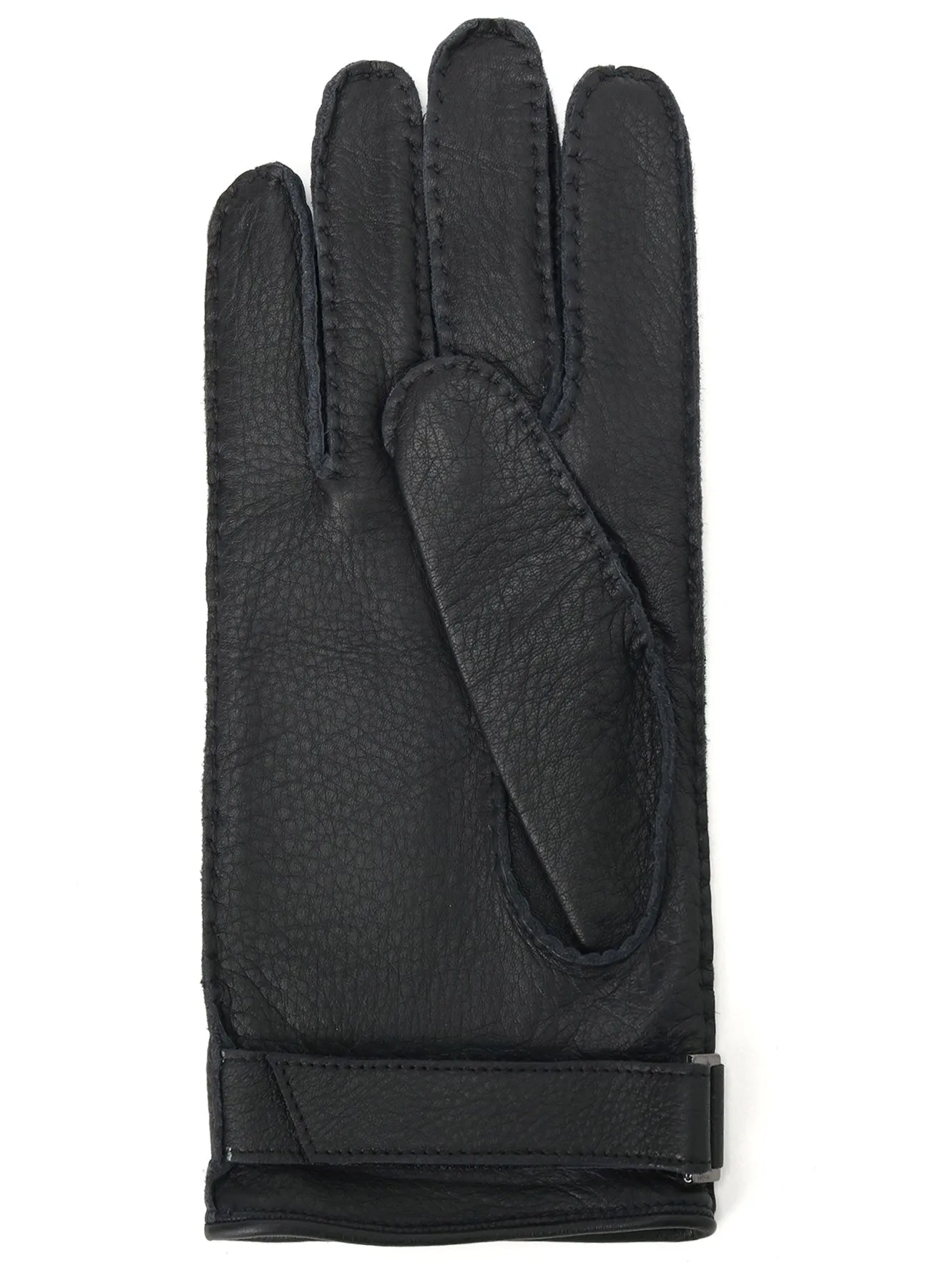 ITALIAN DEERSKIN STRAPPED SHORT GLOVES