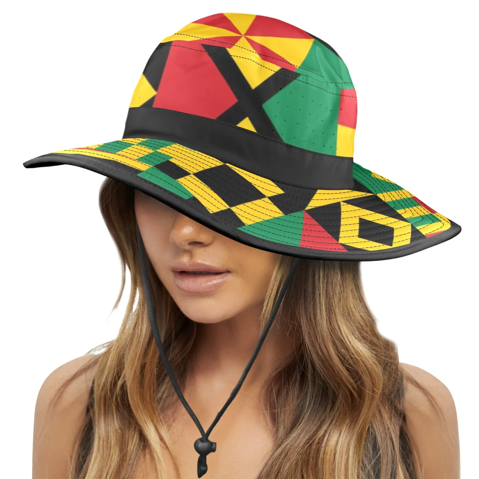 KENTE BUTAN Wide Brim Bucket Hat