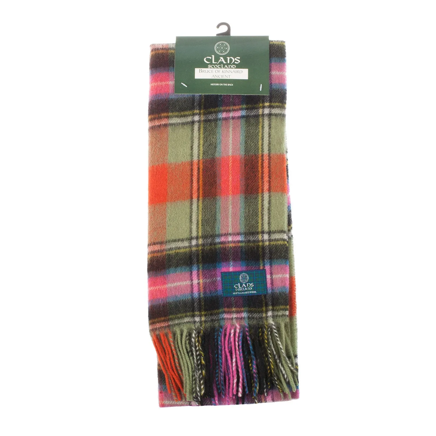 Lambswool Scottish Tartan Clan Scarf  Bruce Of Kinnaird Ancient