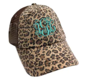 Leopard Monogrammed Cap