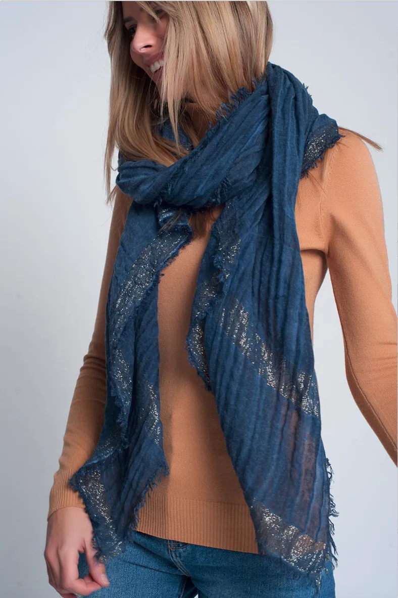 Lightweight Soft Blue Scarf