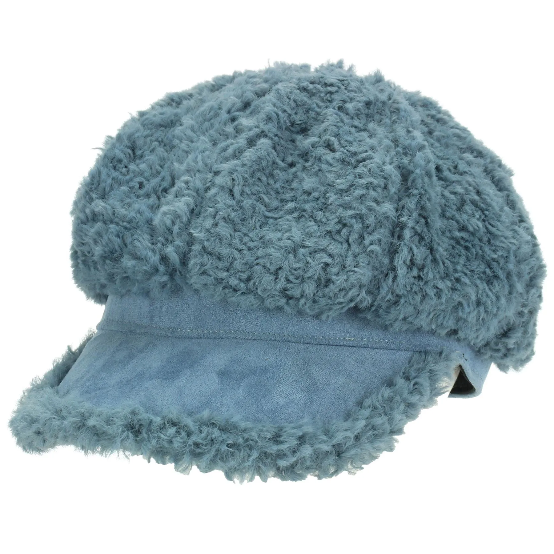 Macahel Soft Towelling Sherpa Peaked Cap - Blue