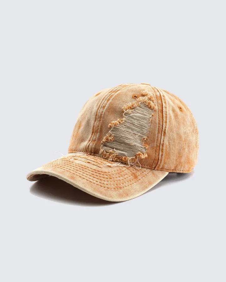 March 2024Distressed Washed Peaked Cap