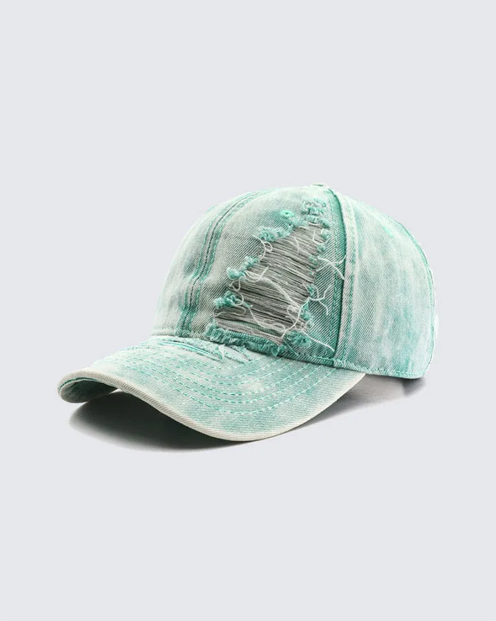 March 2024Distressed Washed Peaked Cap