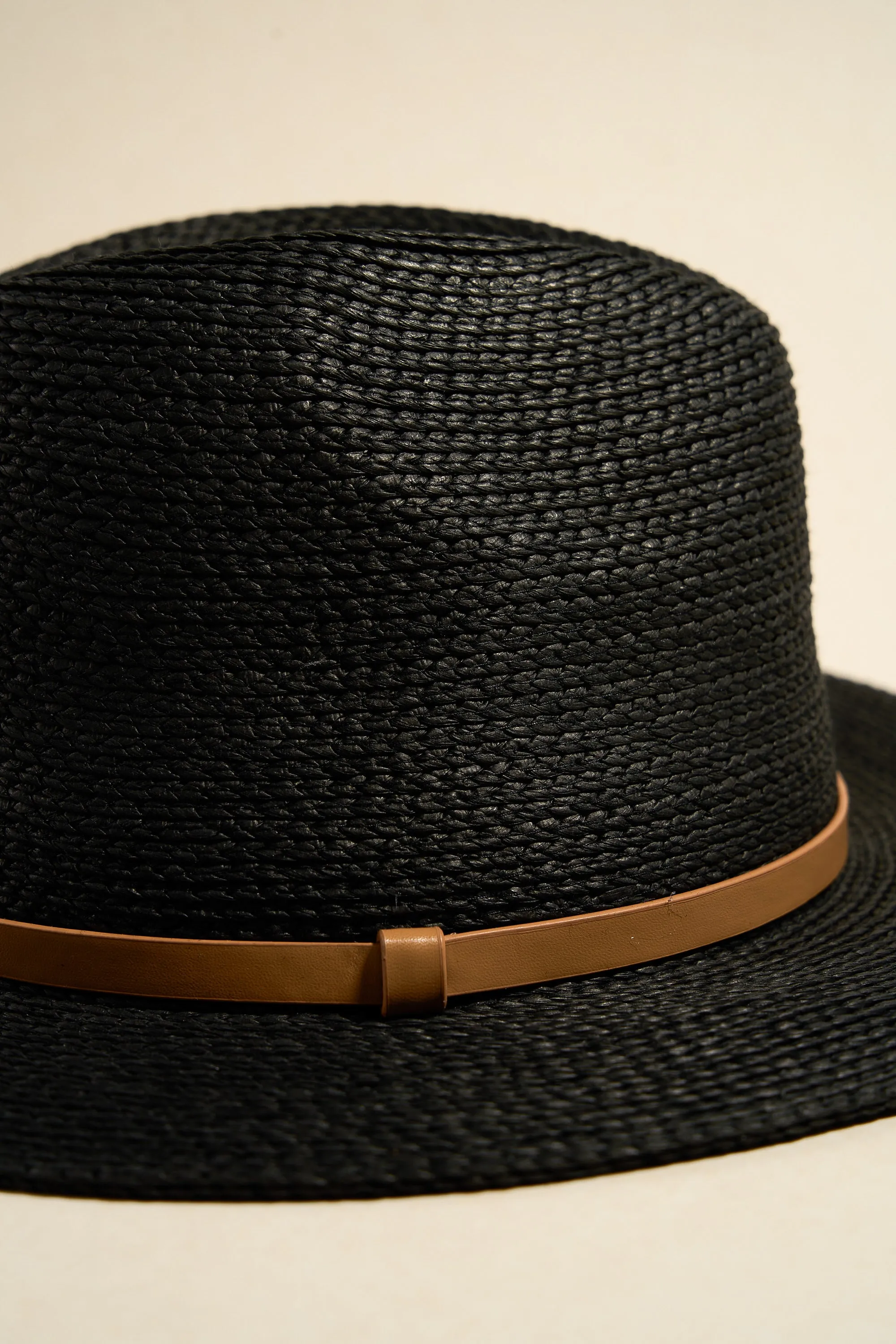 Marilyn Black Woven Panama Hat