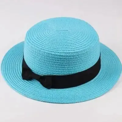 New Summer Parent-Child Bucket Cap Women Sun Visor Bowknot Straw Hat Girls Outdoor Beach Travel Sunshade Wide Cap