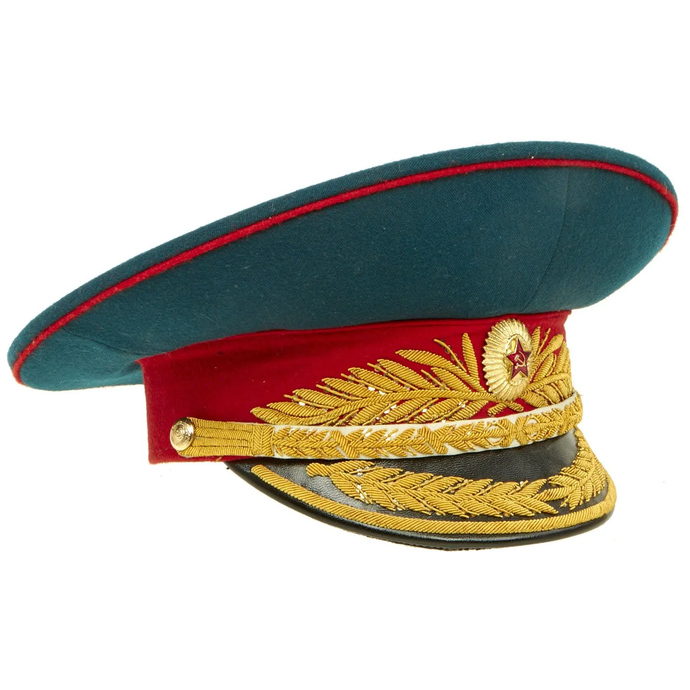 Original Soviet Russian Cold War Infantry General's Visor Hat - Marked Mockba - Size 58