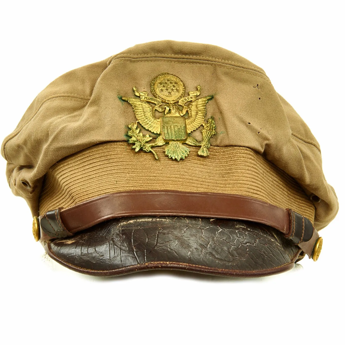 Original U.S. WWII USAAF Named Officer Summer Crush Visor Cap by Knox Fifth Avenue New York