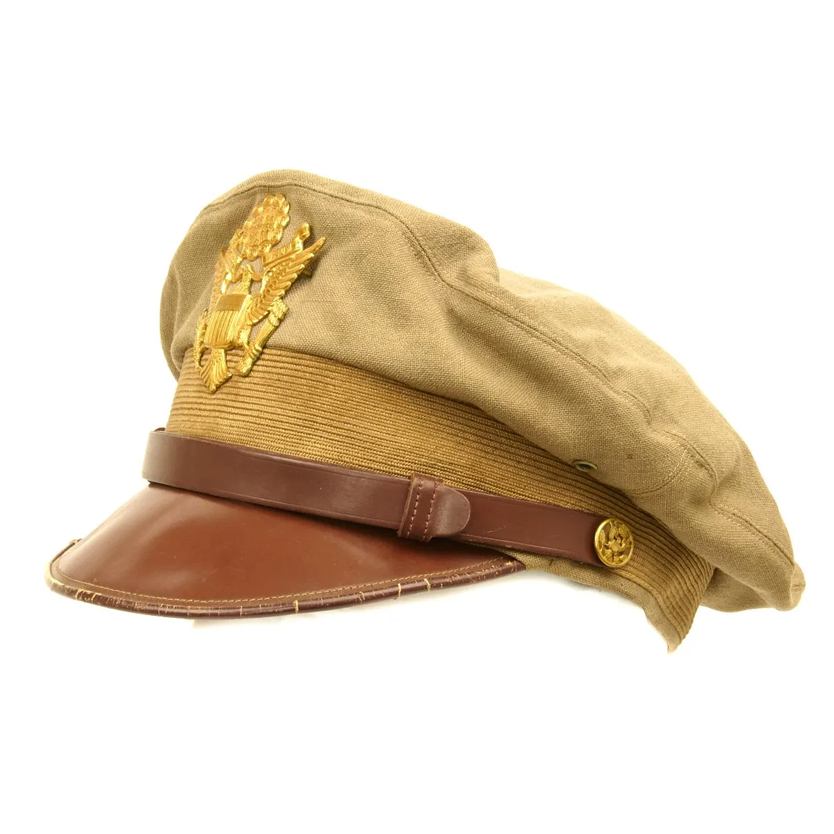 Original U.S. WWII USAAF Officer Khaki Crush Cap By Society Brand Headwear - Size 7