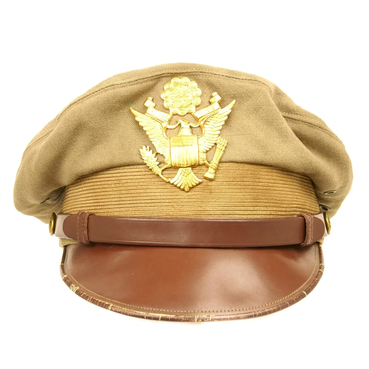 Original U.S. WWII USAAF Officer Khaki Crush Cap By Society Brand Headwear - Size 7