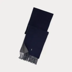 Ralph Lauren Reversible Wool-Blend Scarf | Navy/Charcoal