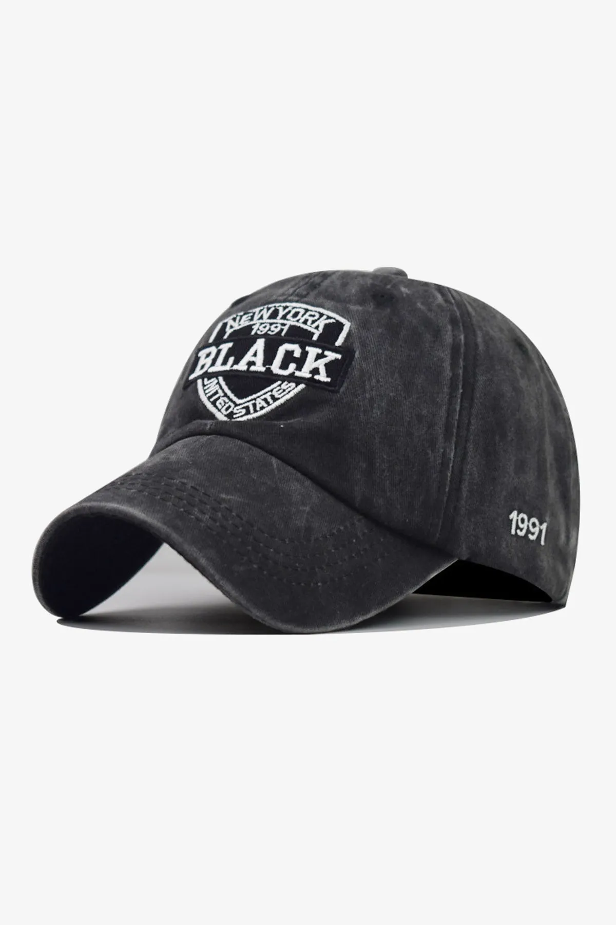 Retro Peaked Black Cap - A23 - MCP079R