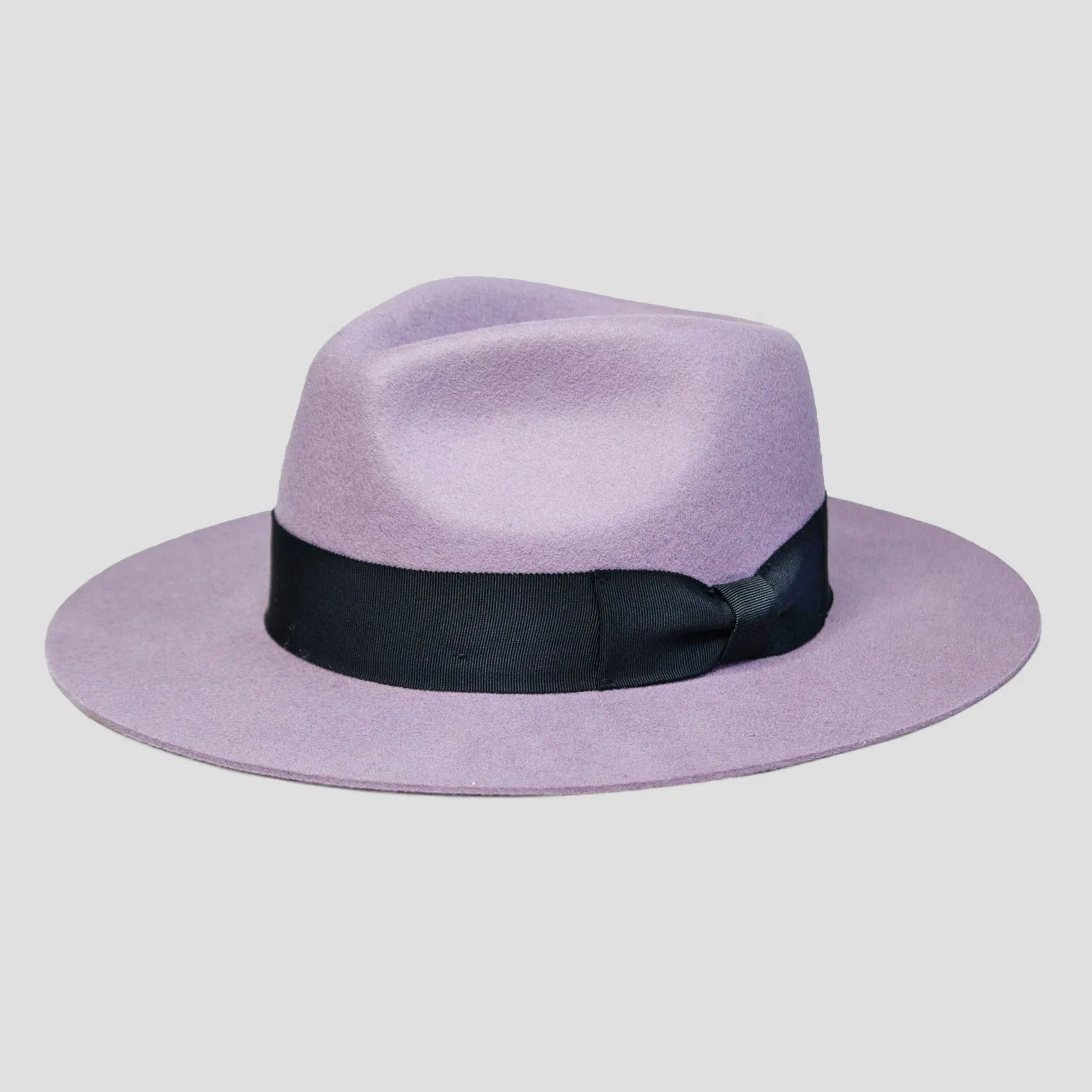 Sleek Fedora Hat-Lavender   Black