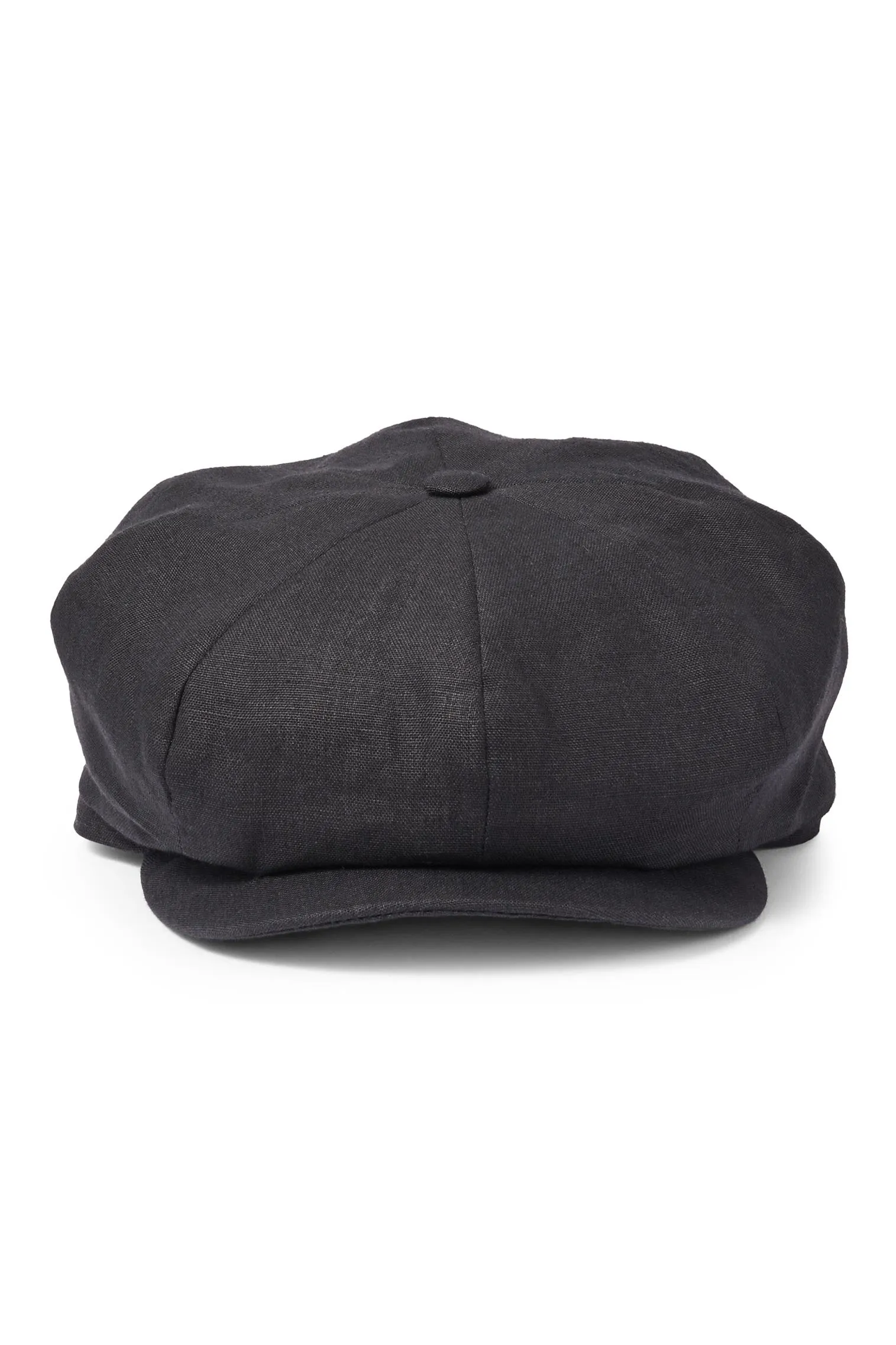 Tremelo Black Linen Bakerboy Cap