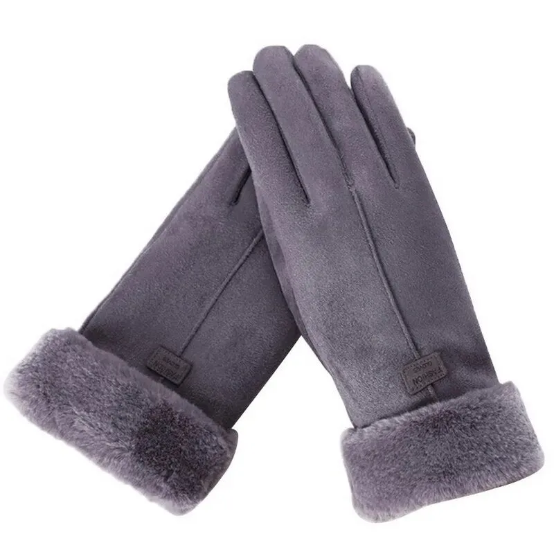 Trendy Cashmere Leather Touch Screen  Gloves