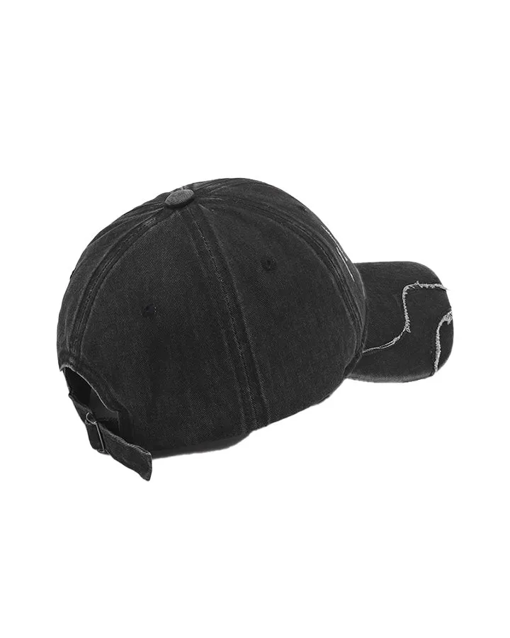 Washed Frayed Peaked Cap