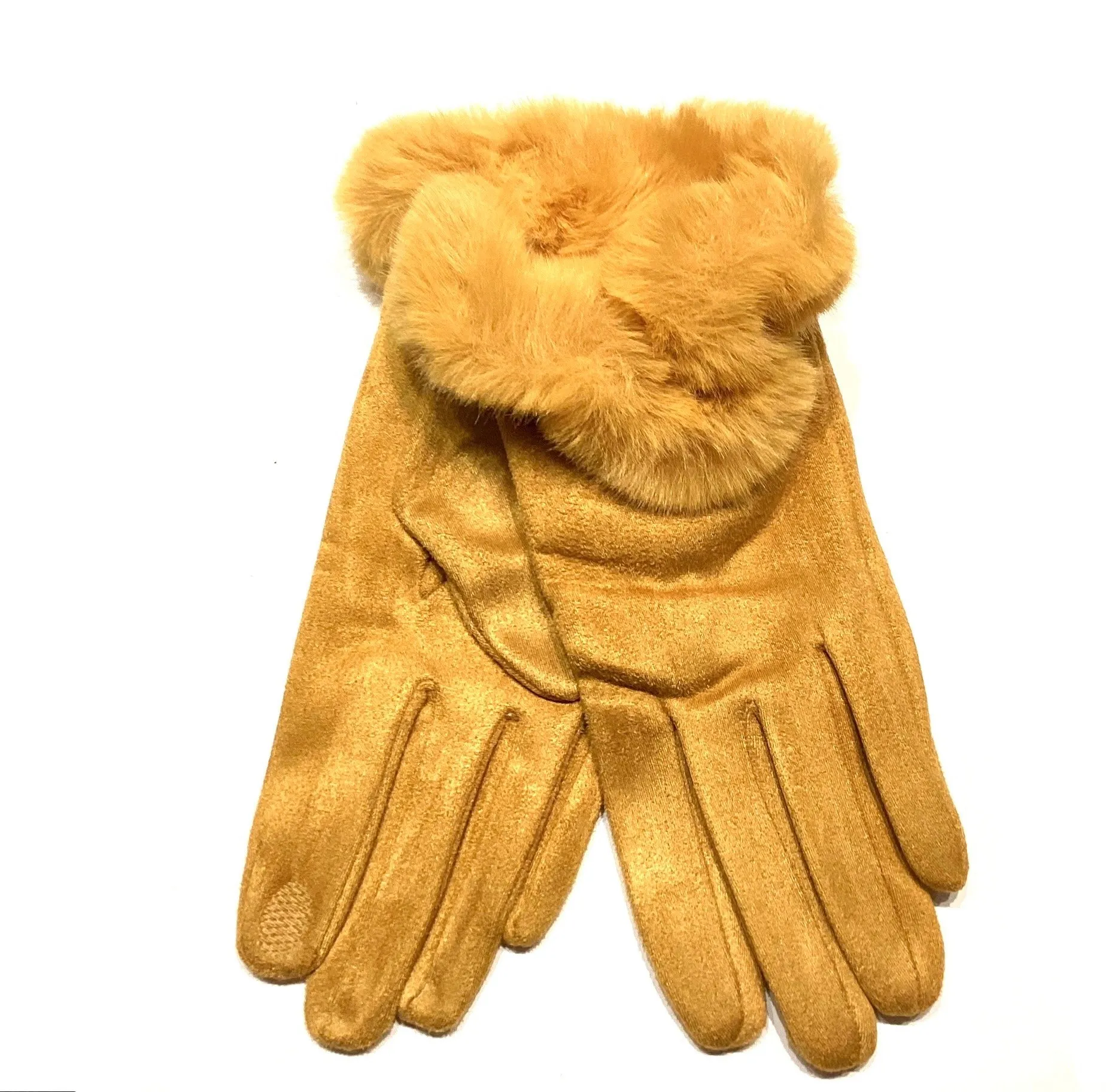 Wavy Fur Cuff Gloves