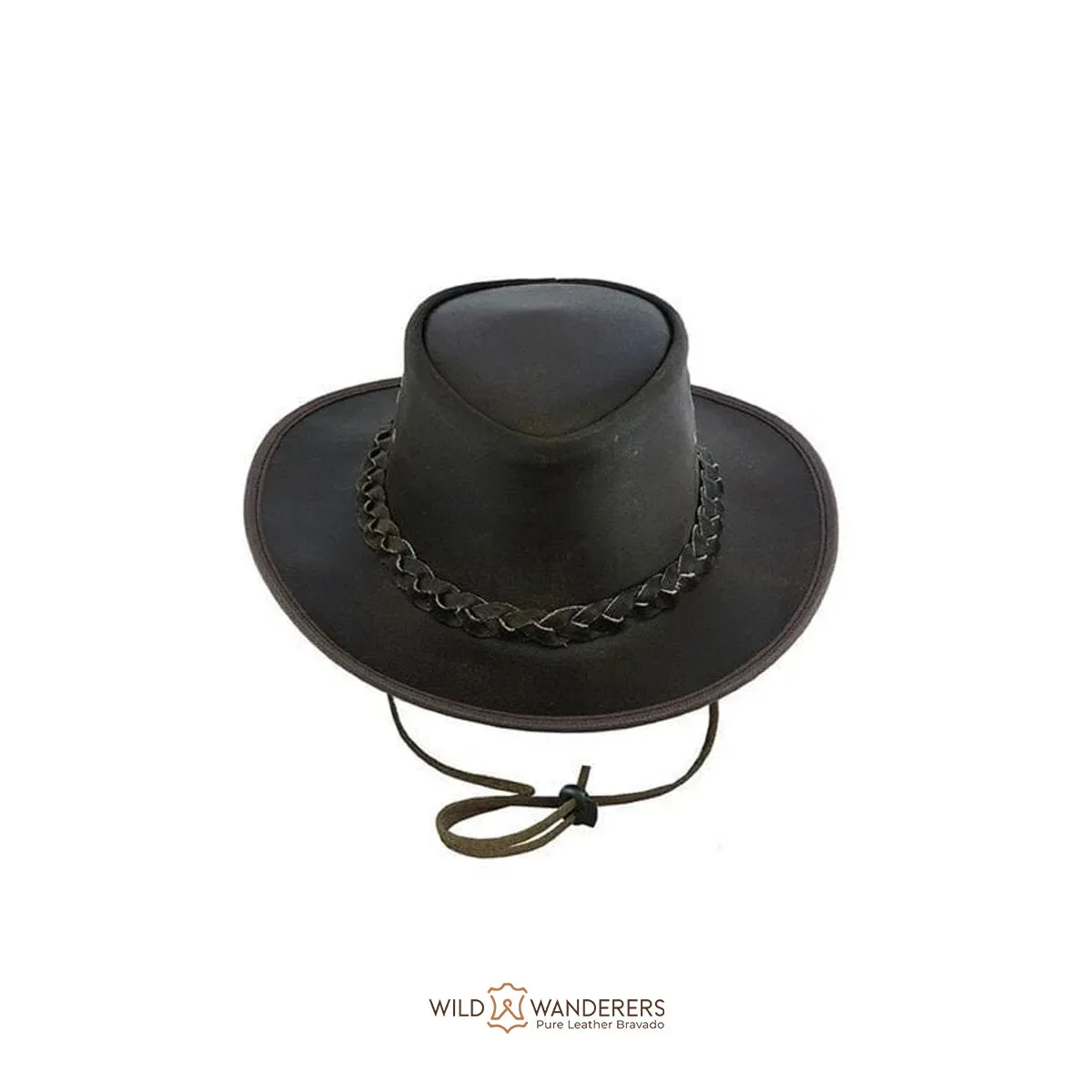 Wide Brim Leather Hat