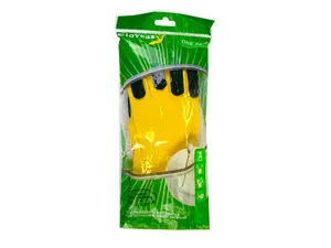 Yellow Cleaning and Scrubber Glove Set with Built in Sponges